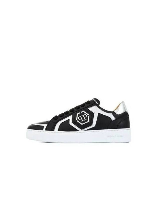 Men's Star Shooter Leather Sneakers Black 271602 - PHILIPP PLEIN - BALAAN 1