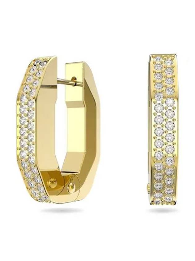 Dextera Octagon Small Hoop Earrings Gold - SWAROVSKI - BALAAN 3