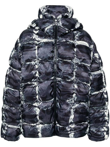 Diesel W-Claus-Camu Hooded Puffer Jacket With Camo Print - DIESEL - BALAAN 1