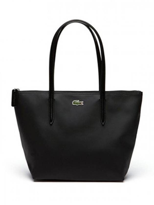 Logo Small Zipper Tote Bag Black - LACOSTE - BALAAN 1