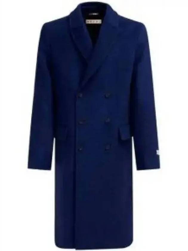 Buttoned Double-Breasted Double Coat Blue - MARNI - BALAAN 2