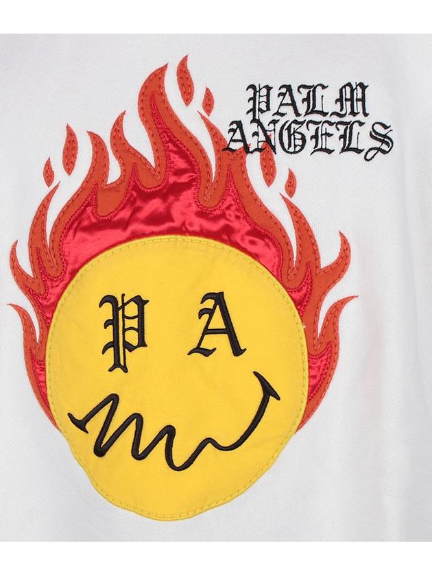 12Th Anniversary Big Burning Head Hoodie White - PALM ANGELS - BALAAN 7