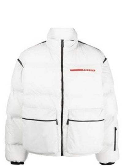 Logo Nylon Convertible Down Padded Jacket White - PRADA - BALAAN 2