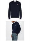 Fox Head Patch Regular Round Neck Pullover Knit Top Navy - MAISON KITSUNE - BALAAN 6