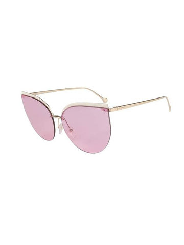 Round Metal Sunglasses Gold - SALVATORE FERRAGAMO - BALAAN 1