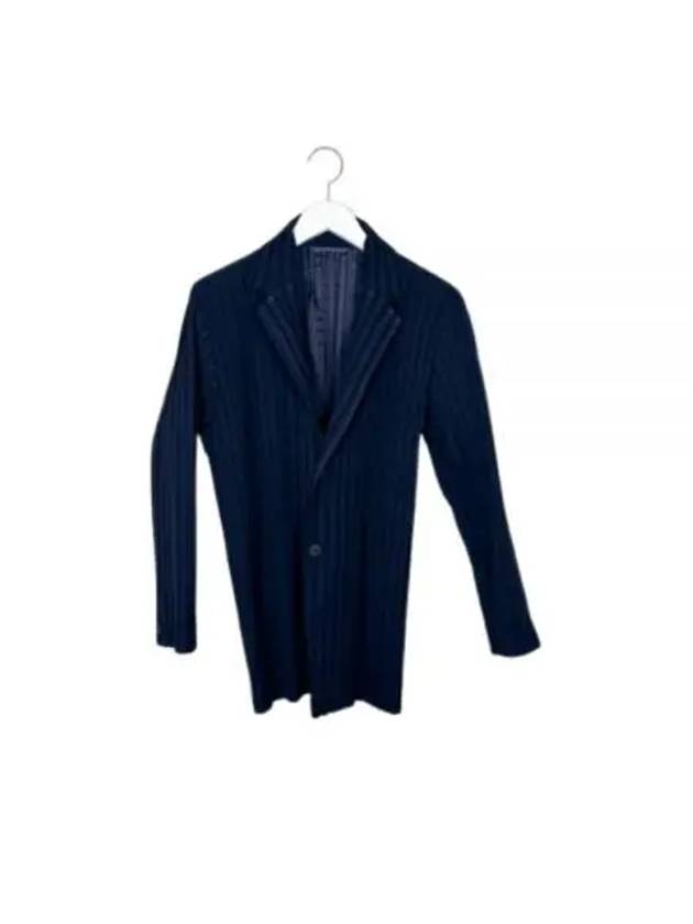 Box Pleated Ensemble Jacket Navy - ISSEY MIYAKE - BALAAN 2