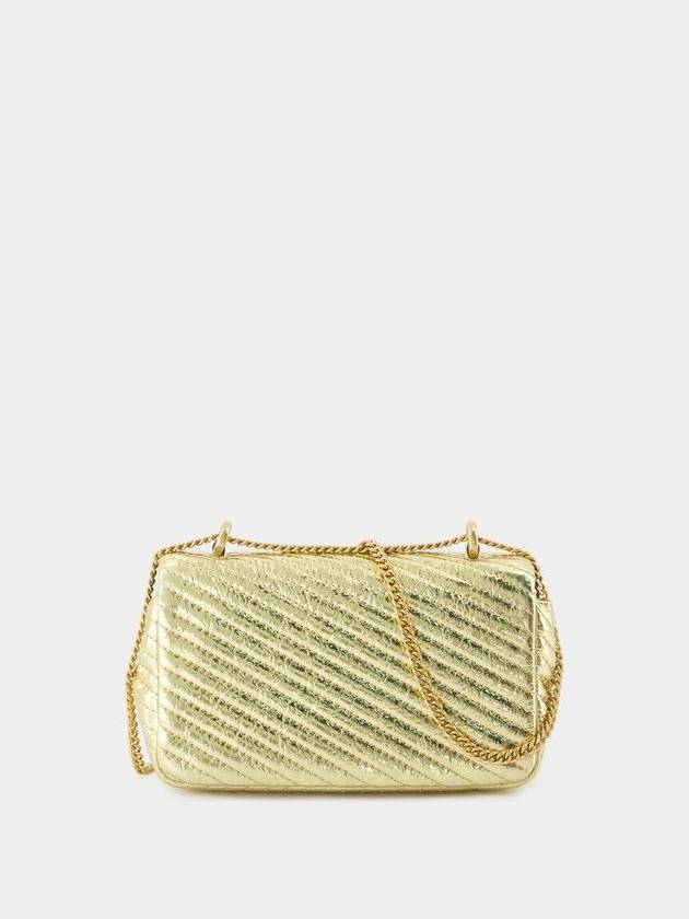 Kira Moto Mini Flap Shoulder Bag - Tory Burch - Leather - Gold - TORY BURCH - BALAAN 3