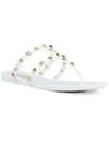 Rockstud Flat Rubber Flip Flops White - VALENTINO - BALAAN 4