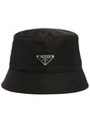 Re-Nylon Triangle Logo Bucket Hat Black - PRADA - BALAAN 3