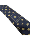 Symbol Motif Pattern Slim Silk Tie Navy - GUCCI - BALAAN 7