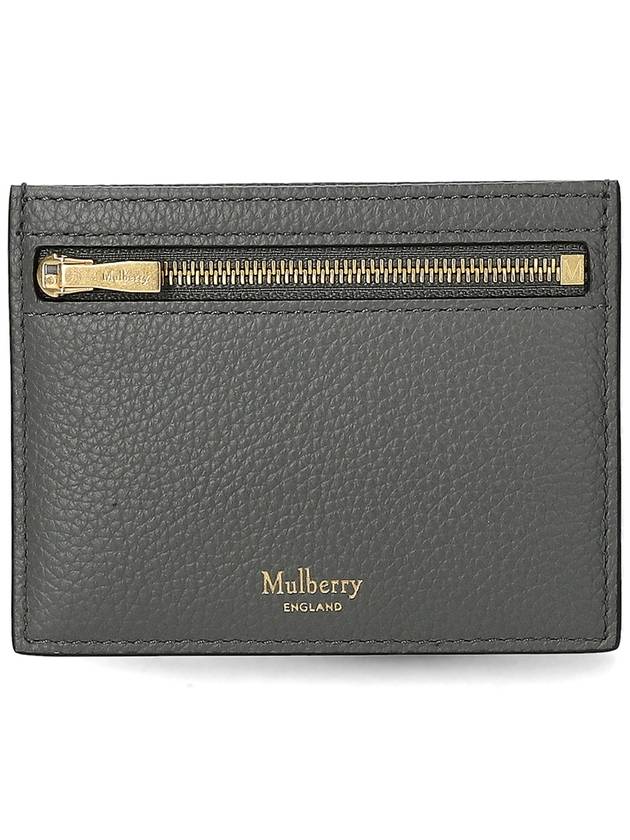 Classic Grain Leather Zipped Card Holder Charcoal - MULBERRY - BALAAN 2