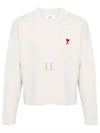 Red ADC Chain Stitch Heart Logo Knit Top Ivory - AMI - BALAAN 2