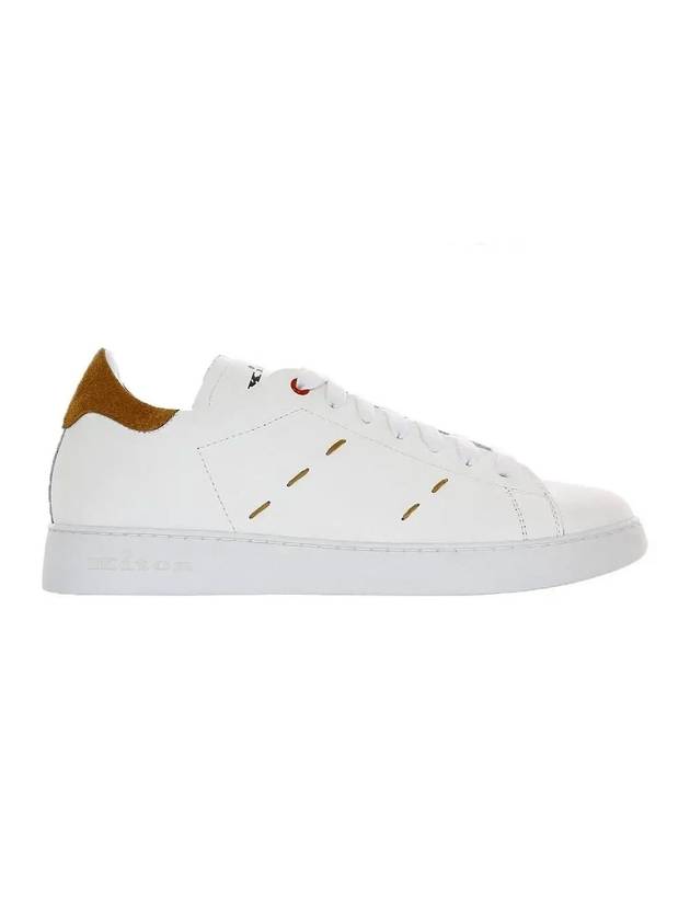 Stitched Leather Low Top Sneakers White - KITON - BALAAN 1