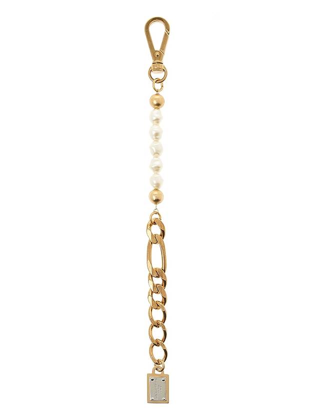 Logo Tag Pearl Chain Bracelet Gold - DOLCE&GABBANA - BALAAN 4