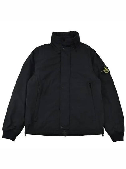 Logo Micro Twill Zip Up Jacket Black - STONE ISLAND - BALAAN 2