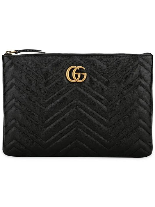 GG Marmont Leather Pouch Bag Black - GUCCI - BALAAN 2