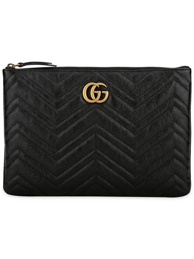 GG Marmont Leather Pouch Bag Black - GUCCI - BALAAN 4