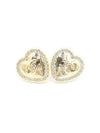 CC Logo Heart Stud Earrings Gold - CHANEL - BALAAN 1