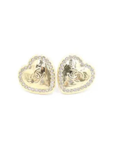 CC Logo Heart Stud Earrings Gold - CHANEL - BALAAN 1