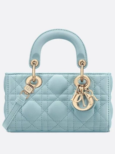 Lady D Joy Cannage Lambskin Micro Tote Bag Blue - DIOR - BALAAN 2