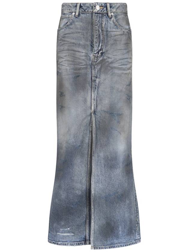 23 fw Denim Skirt WITH Back Logo Patch 744975TNW014974 B0650497487 - BALENCIAGA - BALAAN 2