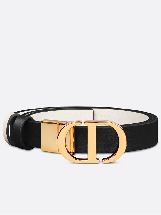 30 Montaigne Reversible Leather Belt Black White - DIOR - BALAAN 4