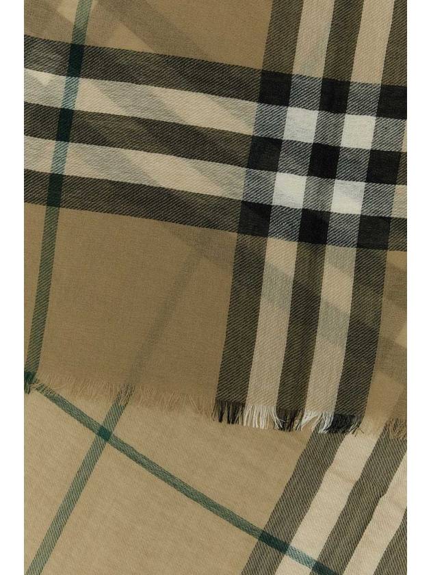 Raw Cut Checked Wool Scarf Brown - BURBERRY - BALAAN 3