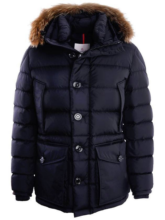 Cluny Cluny hood fur padding night blue - MONCLER - BALAAN 1