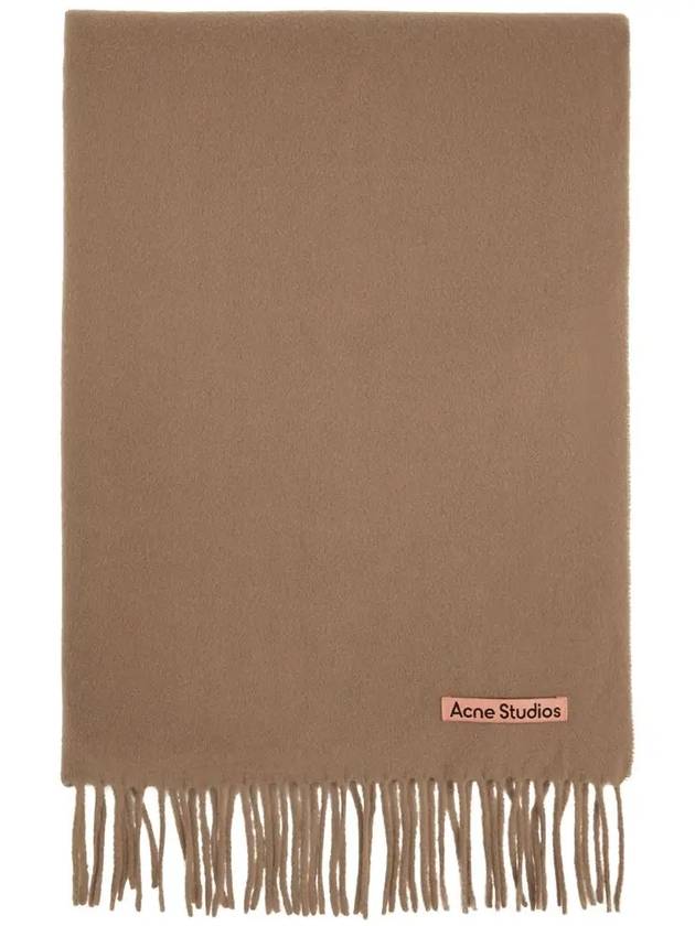 Logo Wool Fringe Scarf  Brown - ACNE STUDIOS - BALAAN 3