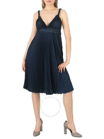 Burberry Ladies Ink Blue Empire-Line Pleated Dress, Brand Size 10 (US Size 8) - BURBERRY - BALAAN 1