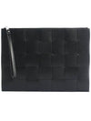 Intrecciato Weaving Strap Clutch Bag Black - BOTTEGA VENETA - BALAAN 2