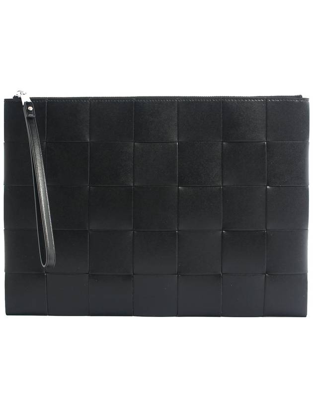 Intrecciato Weaving Strap Clutch Bag Black - BOTTEGA VENETA - BALAAN 2