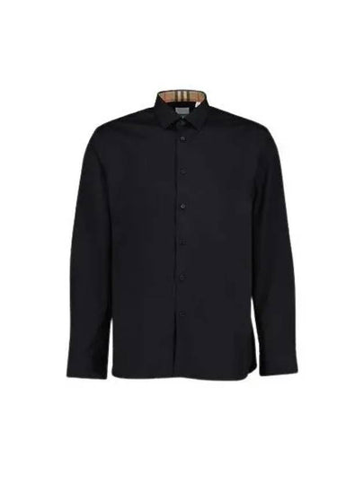 Embroidered EKD Stretch Cotton Long Sleeve Shirt Black - BURBERRY - BALAAN 2