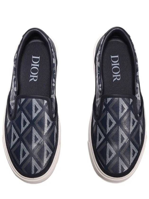 B101 CD Diamond Canvas Smooth Calfskin Sneakers Navy - DIOR - BALAAN 3