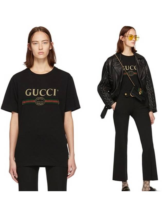 Band logo vintage short sleeve t shirt - GUCCI - BALAAN 9