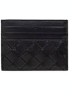 Intrecciato Leather Card Wallet Black - BOTTEGA VENETA - BALAAN 2