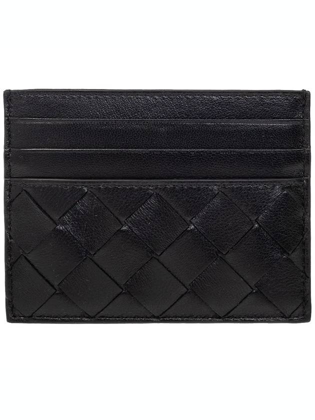 Intrecciato Leather Card Wallet Black - BOTTEGA VENETA - BALAAN 3