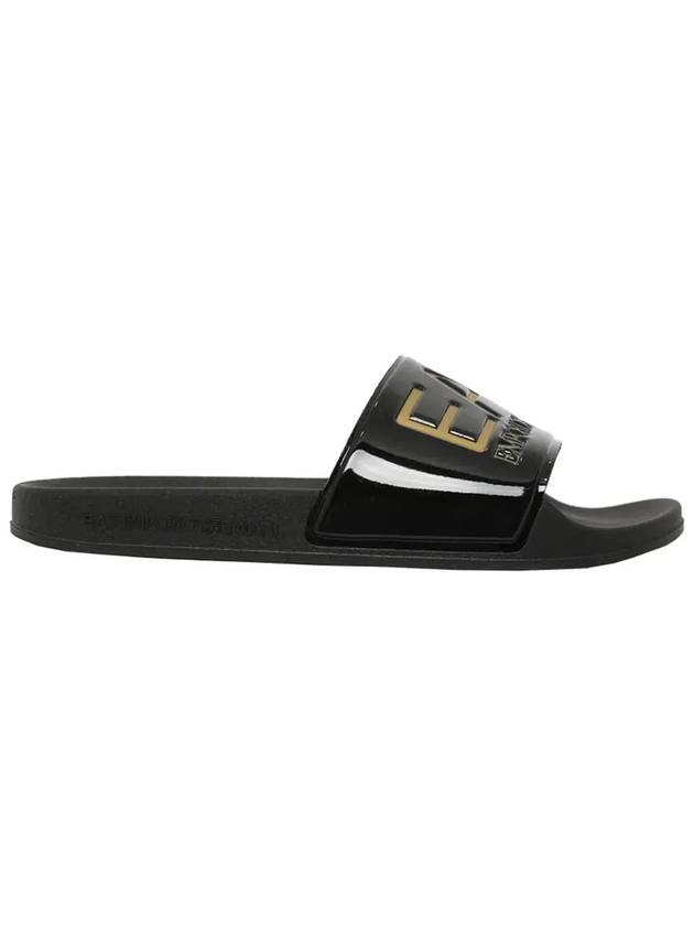 EA7 Embossed Logo Flat Slippers Black Gold - EMPORIO ARMANI - BALAAN 3