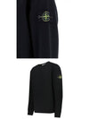 Wappen Patch Crew Neck Cotton Sweatshirt Black - STONE ISLAND - BALAAN 6