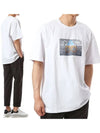 Prairie Signature Logo Print Round Short Sleeve T-Shirt White - MOOSE KNUCKLES - BALAAN 2