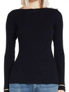 Banfy Button Shoulder Wool Knit Top Black - MAX MARA - BALAAN 2