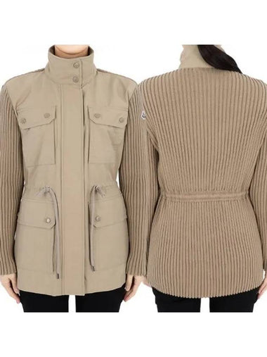 Women s Knit Cotton Military Jacket Light Beige 9B00022 M1367 209 270228 1105523 - MONCLER - BALAAN 1