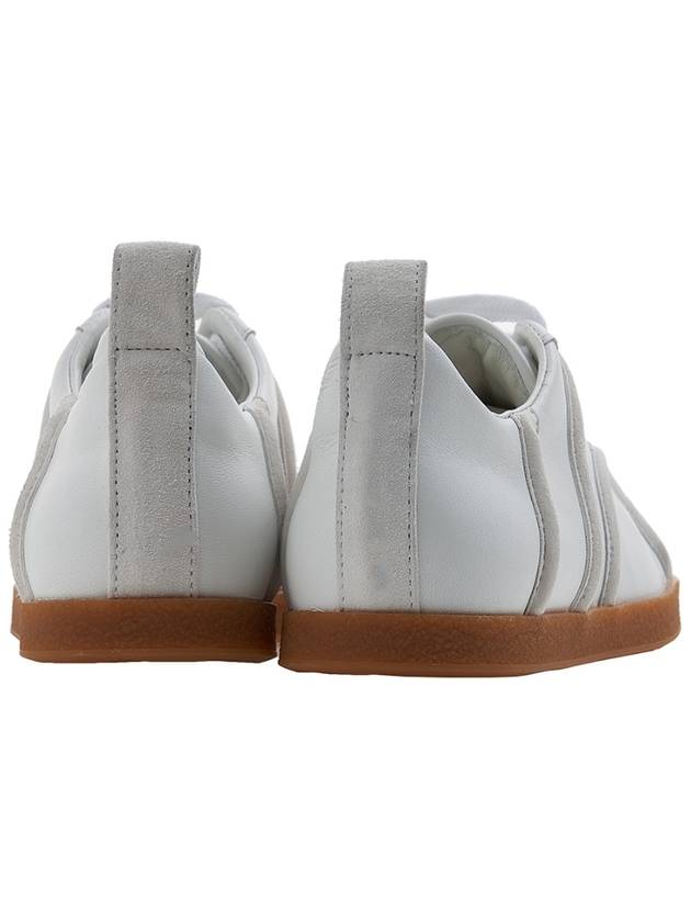 Women's Monogram Embossed Leather Low-Top Sneakers White - TOTEME - BALAAN 5