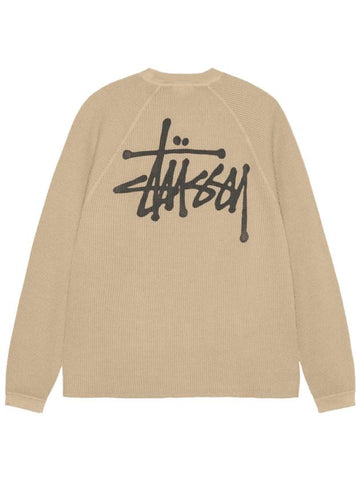 Reglan Thermal Crew Long Sleeve T-Shirt Sand - STUSSY - BALAAN 1