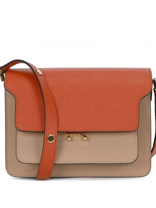 Saffiano Trunk Medium Shoulder Bag Orange - MARNI - BALAAN 2