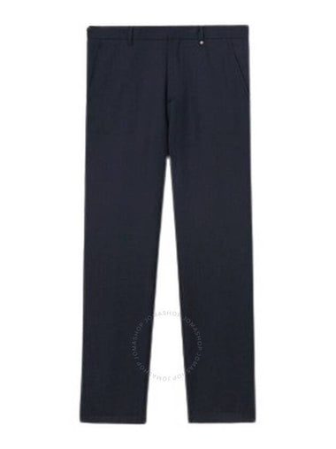 Burberry Men's Dark Navy Ezra Monogram Motif Wool Tailored Trousers Brand Size 54 Waist Size 37.4 - BURBERRY - BALAAN 1