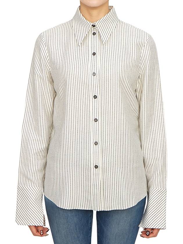 Journey Striped Long Sleeve Shirt White - GOLDEN GOOSE - BALAAN 4