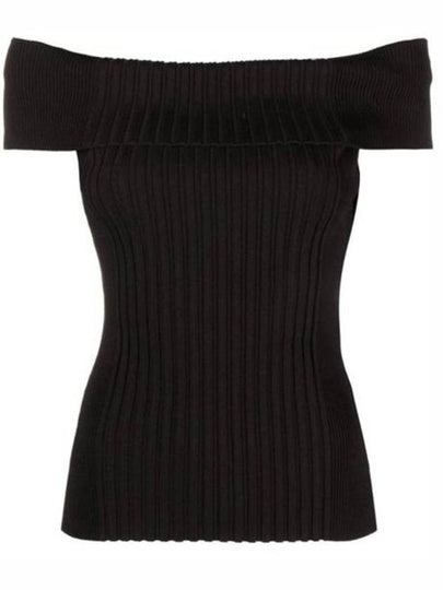 Women's Off-Shoulder Knit Top Black - GANNI - BALAAN 2