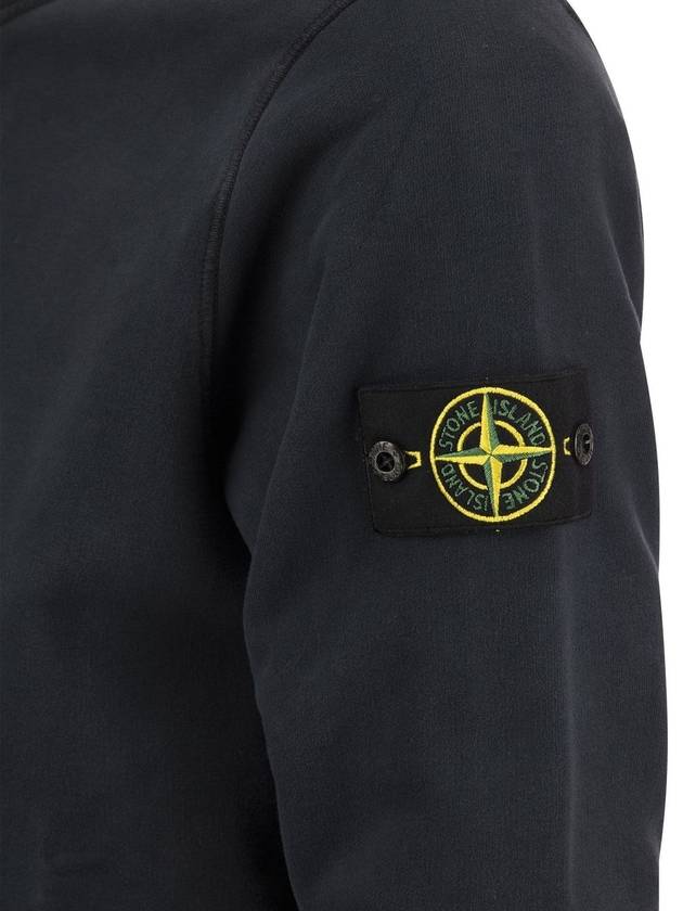 Organic Cotton Fleece Sweatshirt Navy Blue - STONE ISLAND - BALAAN 5