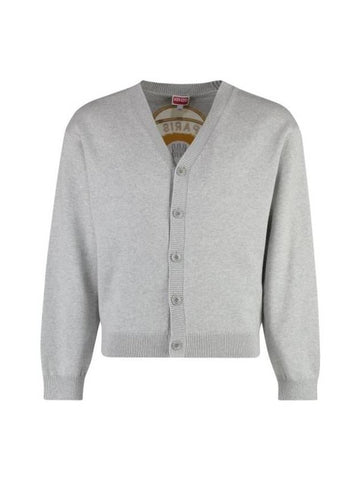 Tiger Academy Wool Cardigan Grey - KENZO - BALAAN 1